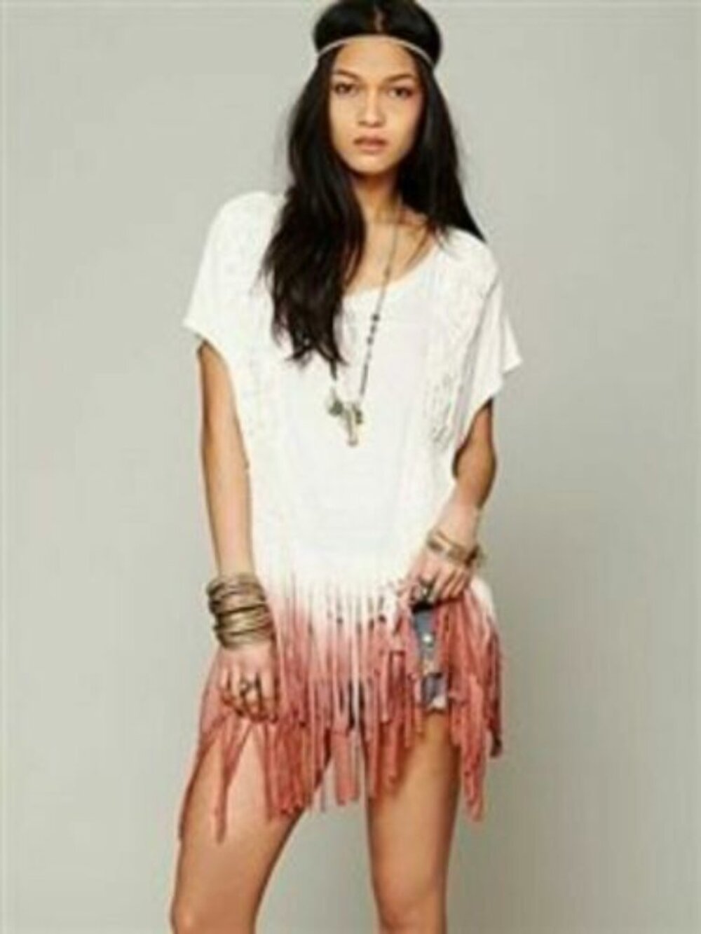 Free People fringe ombre mini dress 🤎🤍 Size XS